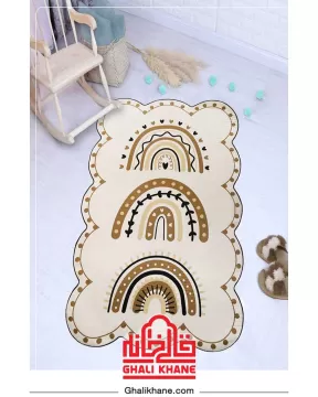 فرش فانتزی کودک زرباف طرح رنگین کمان