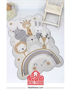 فرش مدرن  کودک زرباف طرح جنگل