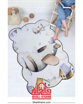فرش مدرن کودک زرباف طرح هواپیما