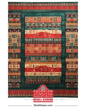 فرش هیوا  700 شانه طرح تمام سبز کد 520 سبز