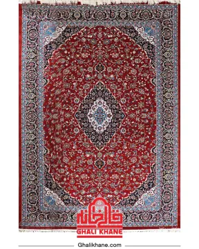 فرش هیوا  700 شانه طرح کاشان کد 123 لاکی