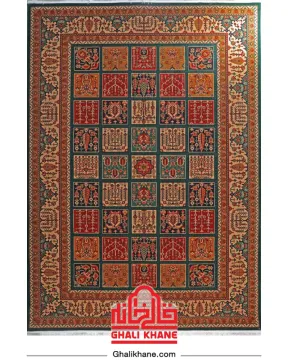 فرش هیوا 700 شانه طرح خشتی سبز