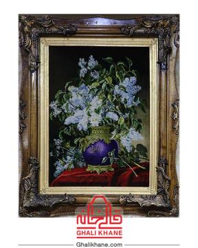 تابلو فرش دستباف تبریز طرح گل و گلدان کد 20