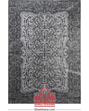 گلیم فرش ماشینی ساوین کد 7401 نقره ای