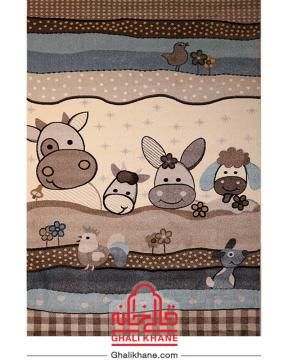 گلیم فرش ماشینی ساوین کد 4034 کرم