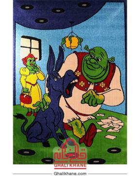 گلیم فرش ماشینی عروسکی طرح شرک 4 متری