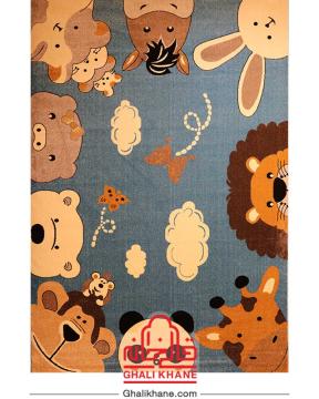 گلیم فرش ماشینی ساوین کد 4058 آبی