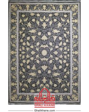 فرش تهران 1200 شانه طرح افشان طلاکوب دودی طلایی