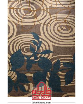 گلیم فرش ماشینی ساوین کد 4050 نقره ای