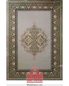گلیم فرش ماشینی ساوین کد 7403 نقره ای