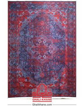 فرش تهران کلکسیون آوانگارد 1200 شانه طرح هرمس سرمه‌ای لاکی