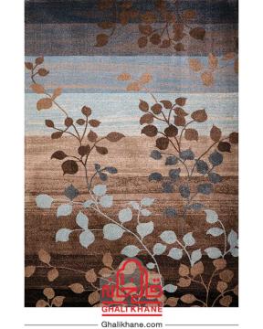 گلیم فرش ماشینی ساوین کد 4001 شکلاتی