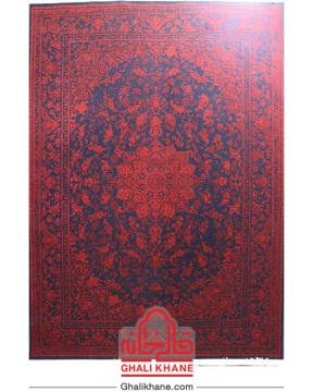 فرش تهران کلکسیون آوانگارد 1200 شانه طرح گلاریس سرمه‌ای لاکی