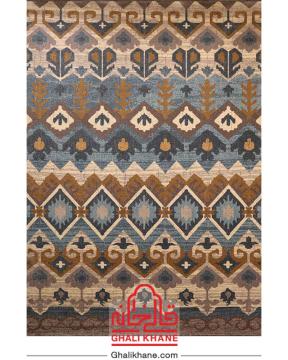 گلیم فرش ماشینی ساوین کد 4033 کرم