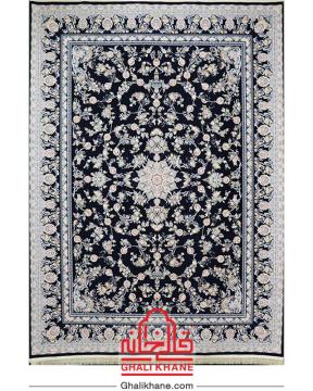 فرش تهران 1200 شانه طرح ترمه سرمه ای