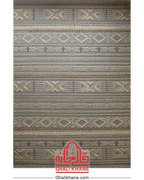 گلیم فرش ماشینی ساوین کد 7431 نقره ای