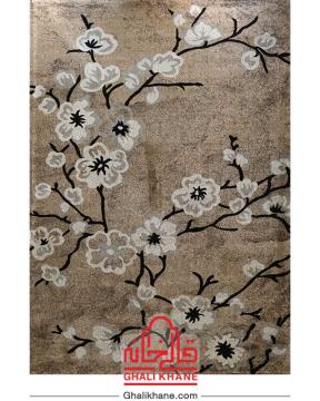 گلیم فرش ماشینی ساوین کد 4038 شکلاتی