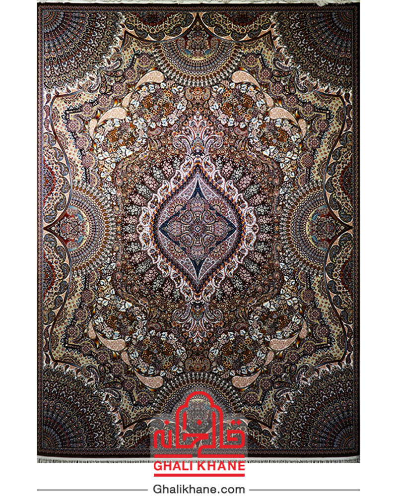 فرش زمرد مشهد 700 شانه کد 25009 گردویی