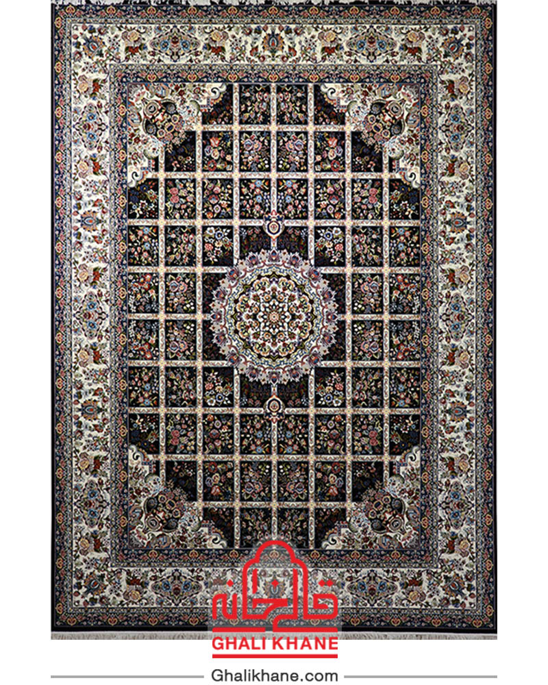 فرش نگین مشهد 700 شانه کد 2601 سرمه ای