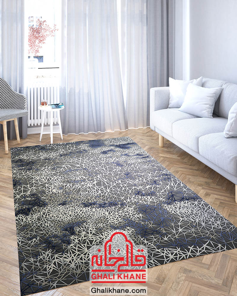 فرش ماشینی طرح پالادیوم کد G-2011 زمینه طوسی