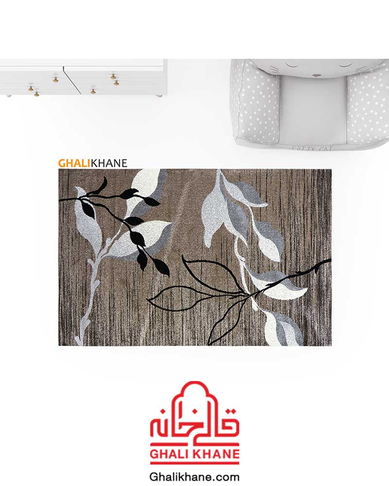 گلیم فرش ماشینی ساوین کد 4000 شکلاتی