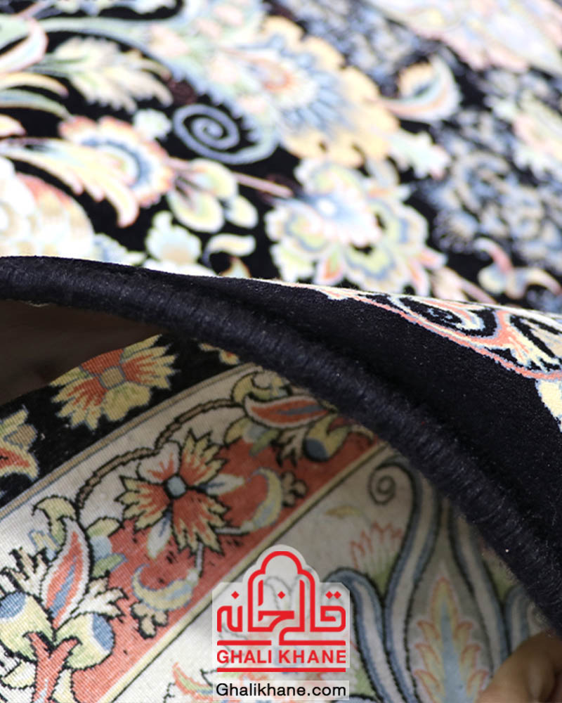 فرش مشهد 1200 شانه کد 802026 سرمه ای