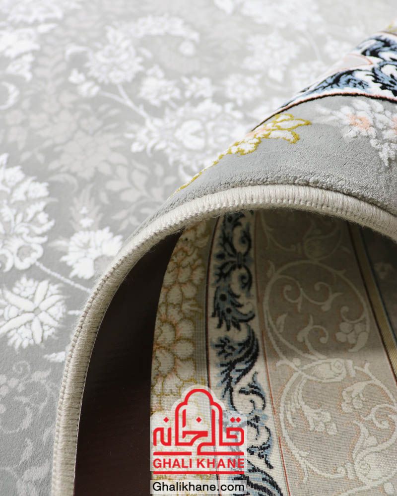 فرش نگین مشهد 1200 شانه کد 1217 نقره ای