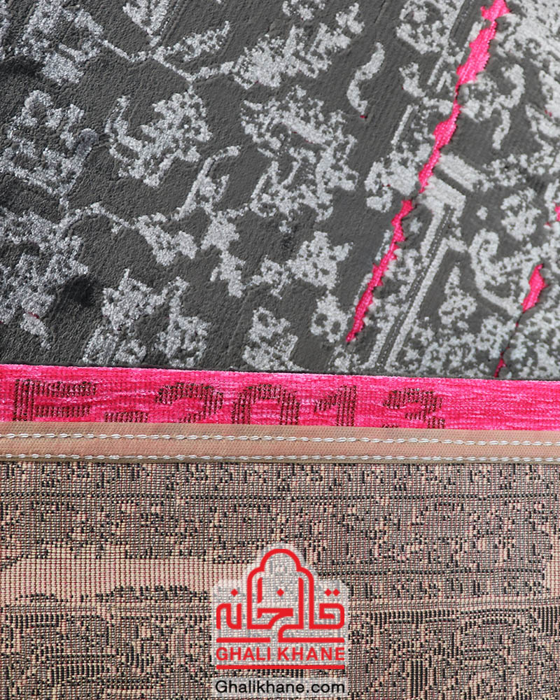 فرش ماشینی وینتیج طرح پتینه کد 2013 صورتی