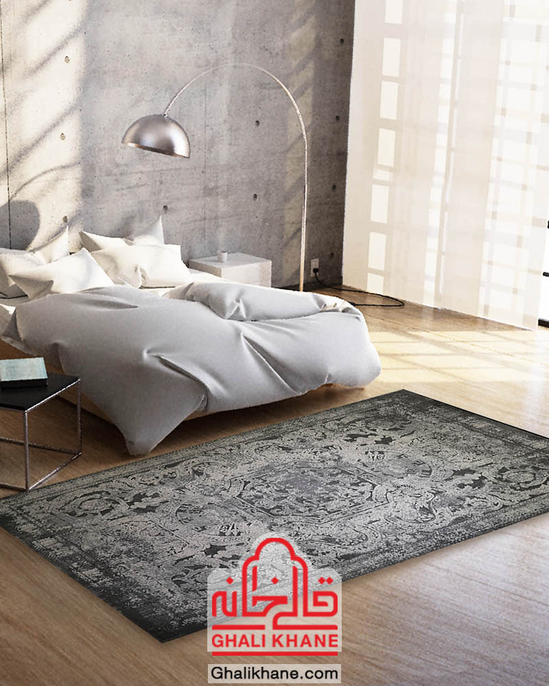 فرش ماشینی طرح پلاتینیوم کد 5028 زمینه طوسی