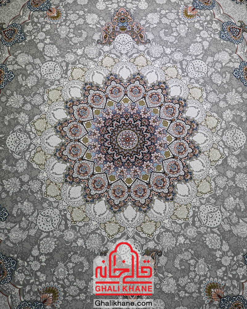فرش نگین مشهد 1200 شانه کد 1217 نقره ای