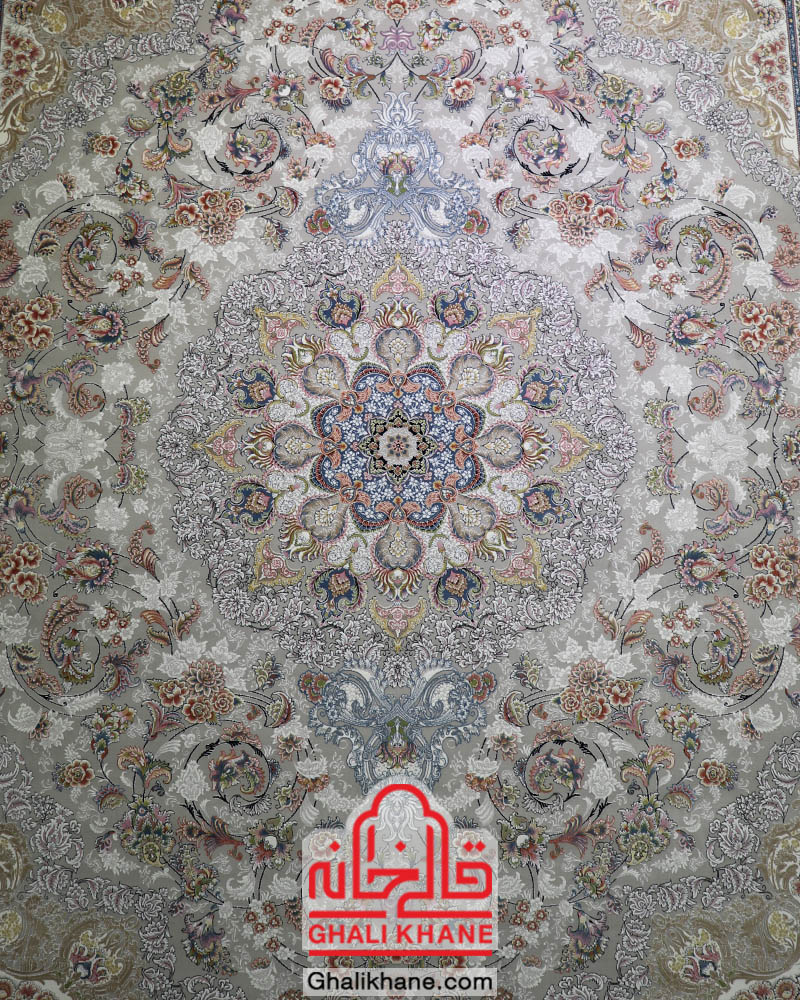 فرش نگین مشهد 1000 شانه کد 1013 نقره ای