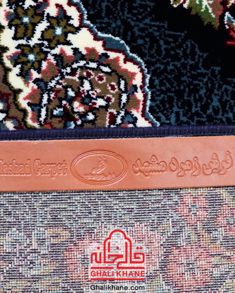 فرش زمرد مشهد 500 شانه کد 18116 سرمه ای