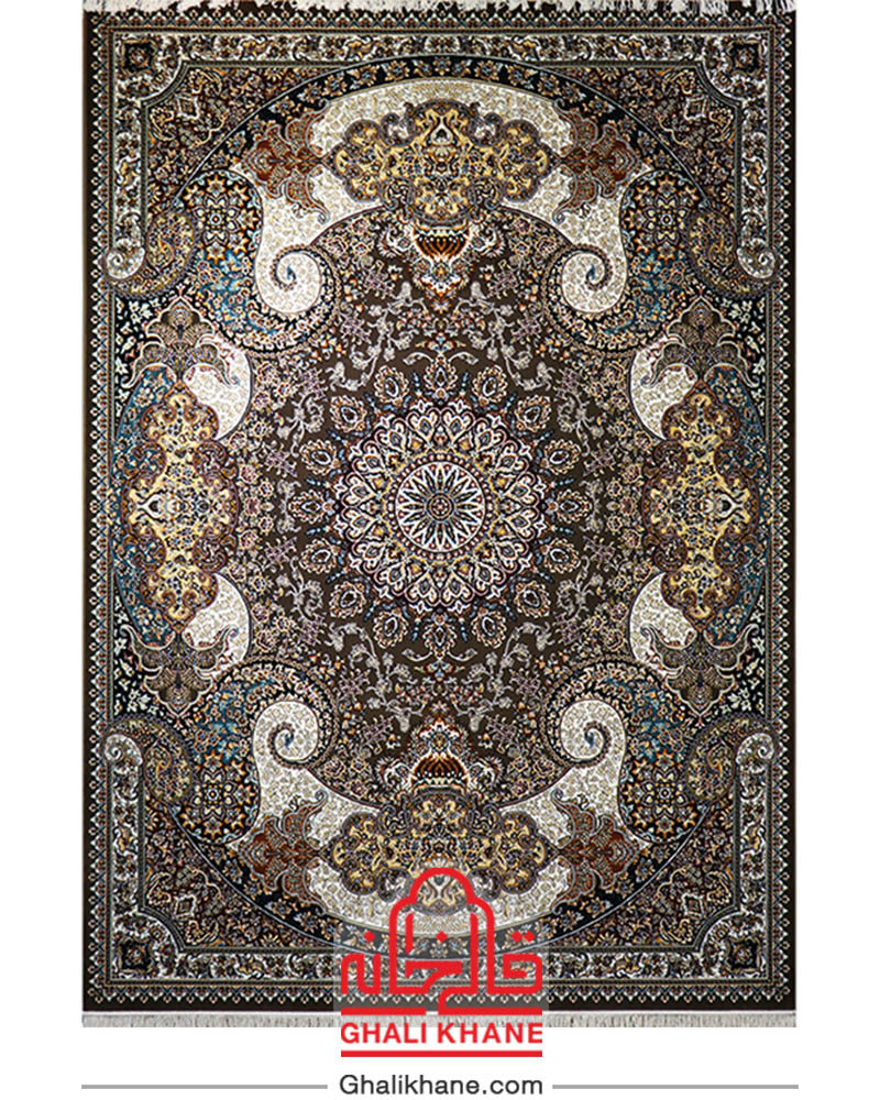 فرش نگین مشهد 500 شانه کد 28009 گردویی