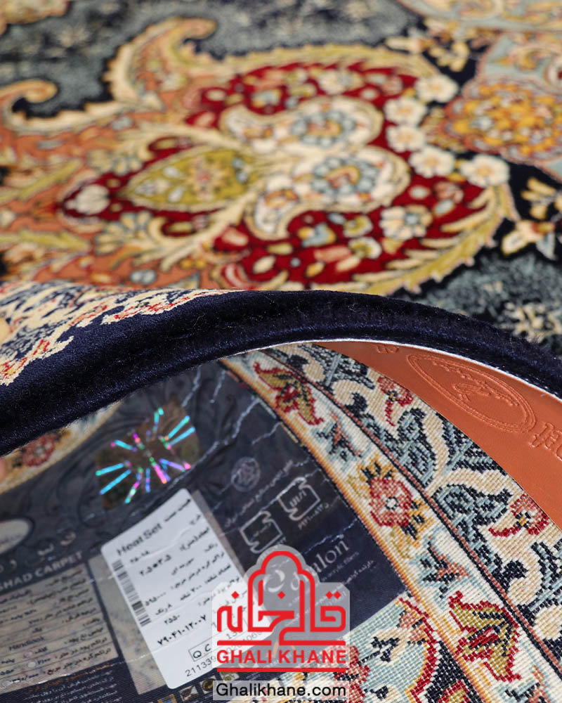 فرش زمرد مشهد 700 شانه کد 25018 سرمه ای