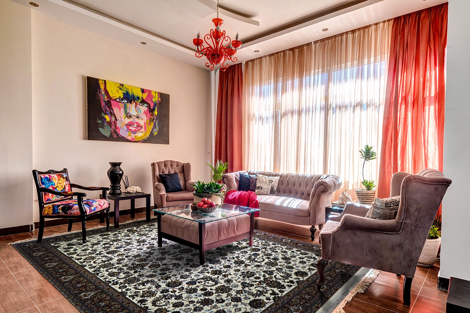 فرش نگین مشهد 700 شانه کد 2591 کرم حاشیه مسی