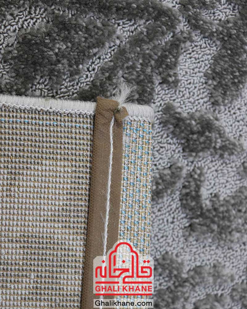 گلیم فرش ماشینی ساوین کد 7401 نقره ای