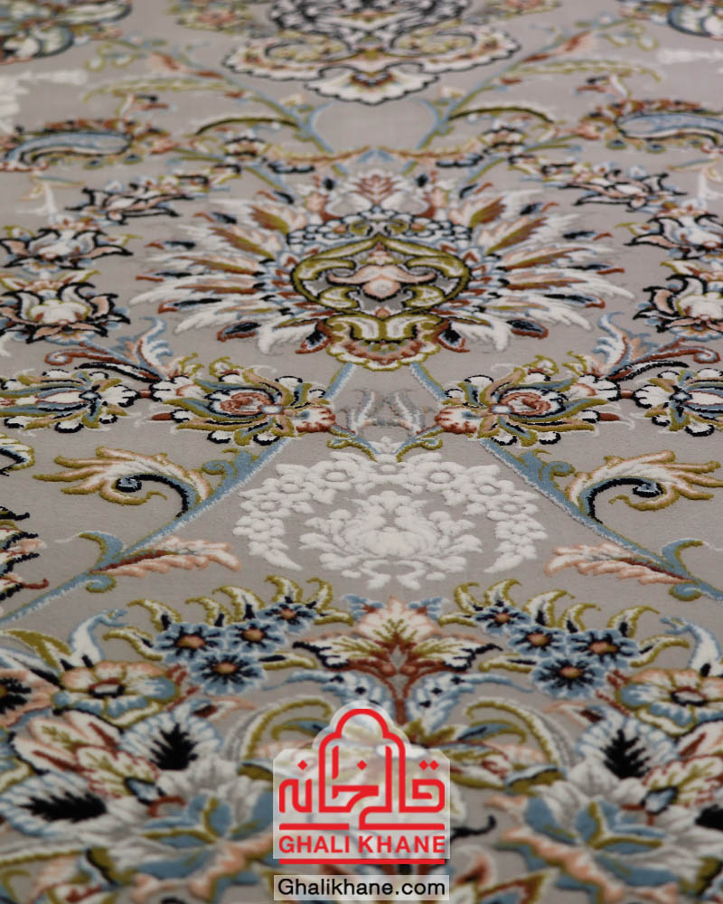 فرش نگین مشهد 1200 شانه کد 1218 نقره ای