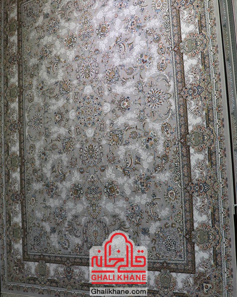 فرش نگین مشهد 1200 شانه کد 1218 نقره ای