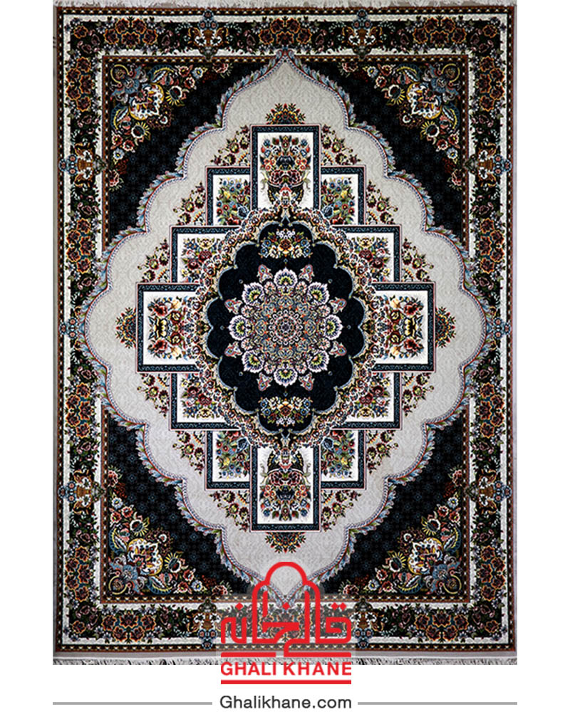 فرش نگین مشهد 700 شانه کد 2596 طرح ناردون فیلی