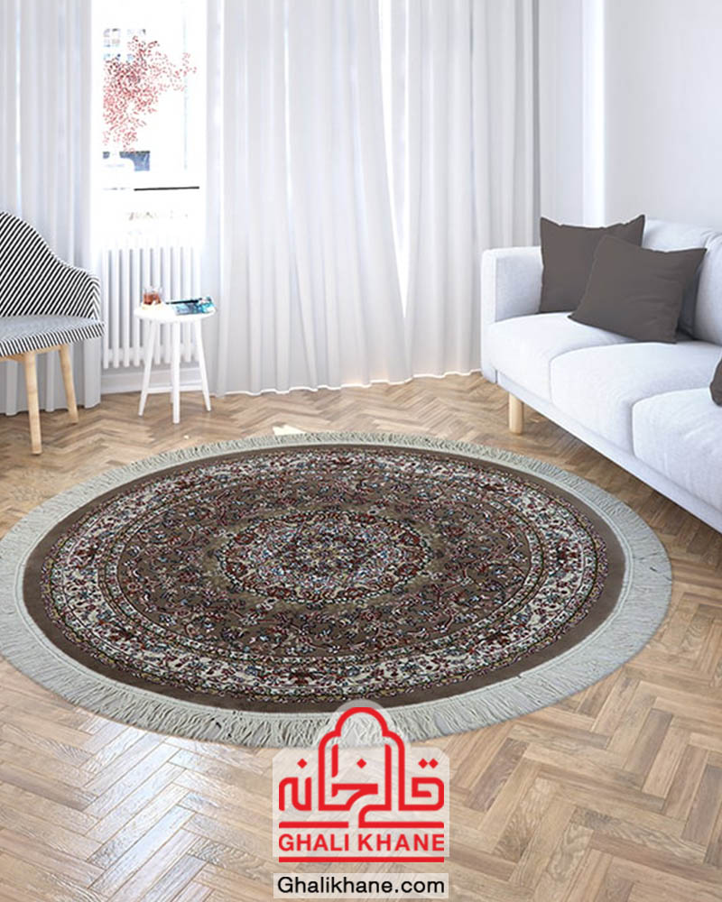 فرش زمرد مشهد 700 شانه کد 14003 گردویی گرد