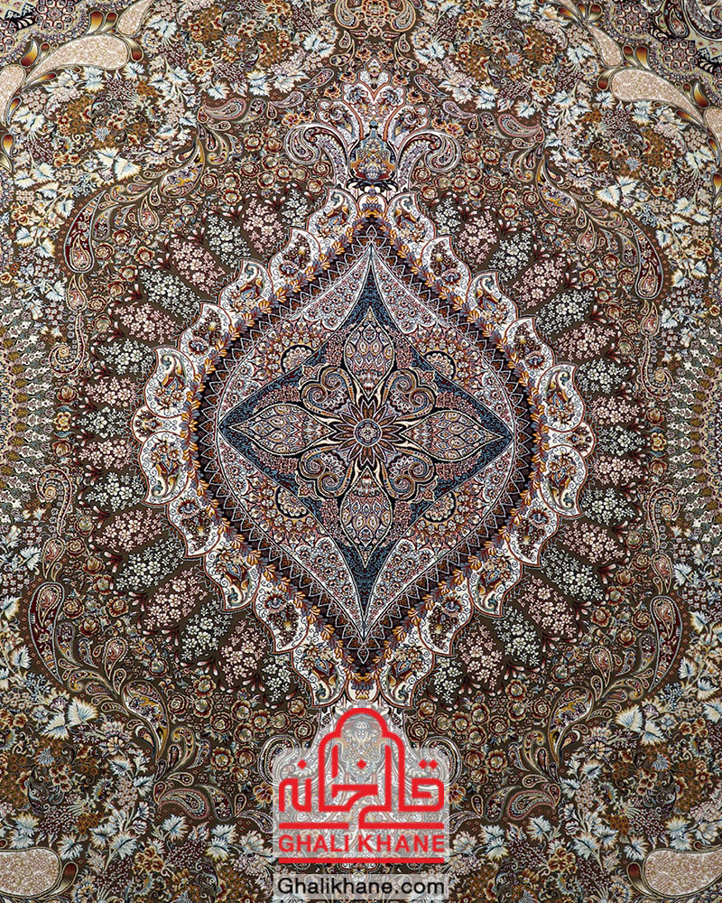 فرش زمرد مشهد 700 شانه کد 25009 گردویی