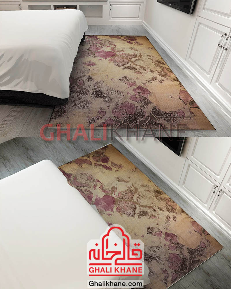 فرش ماشینی طرح کالرفول کد 1405 زمینه بنفش