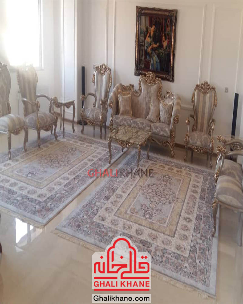 فرش نگین مشهد 1200 شانه کد 1215 طوسی