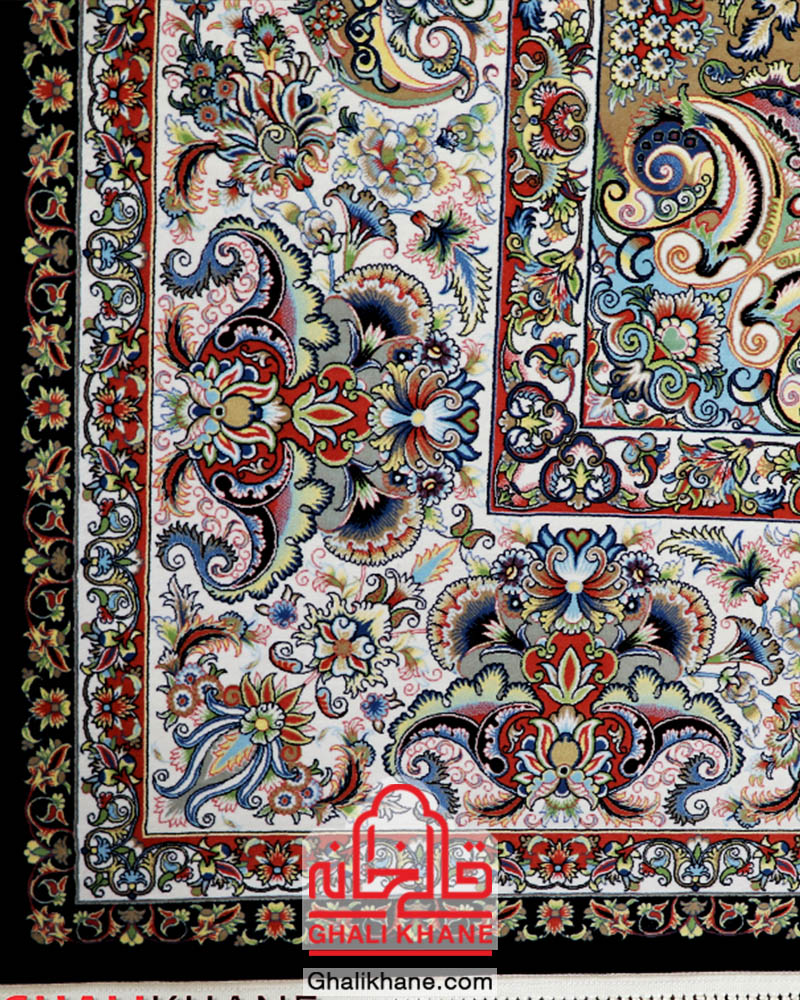 فرش مشهد 1200 شانه کد 802026 سرمه ای