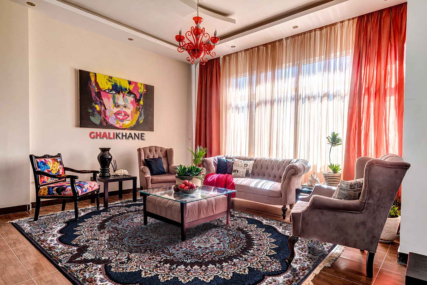 فرش زمرد مشهد 500 شانه کد 18130 طرح ارکیده سرمه ای