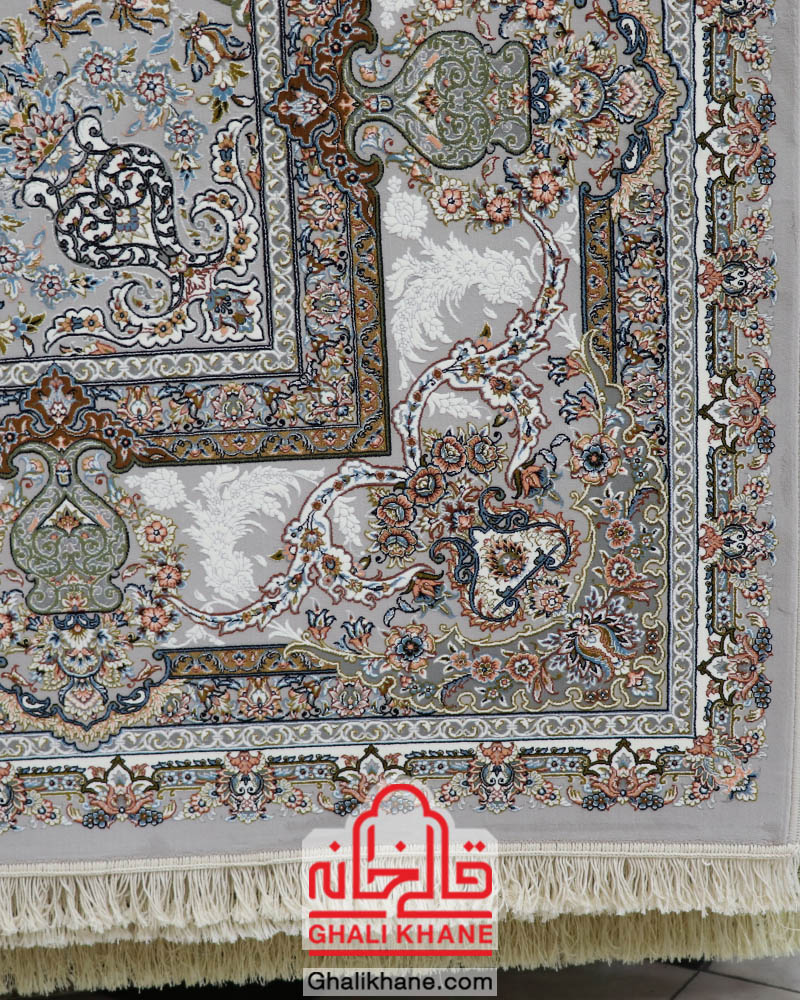 فرش نگین مشهد 1200 شانه کد 1218 نقره ای