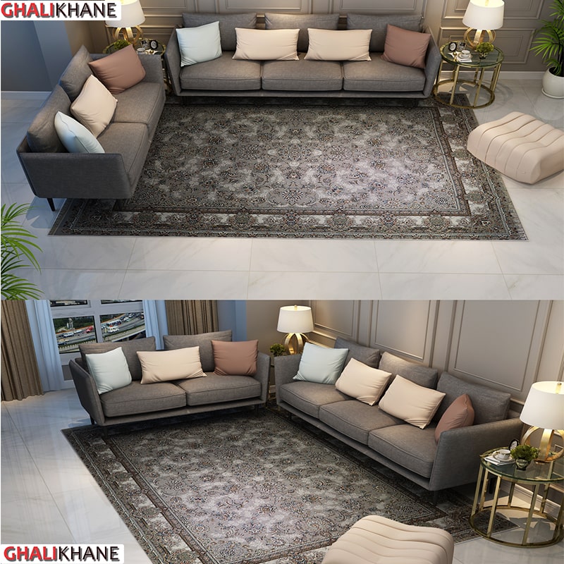 فرش نگین مشهد 1200 شانه کد 1218 نقره ای