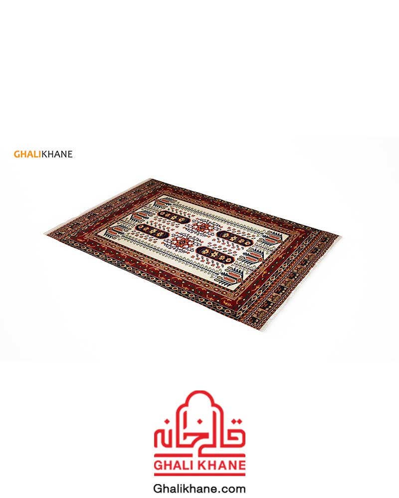 گلیم فرش ماشینی ساوین طرح بهرخ کرم