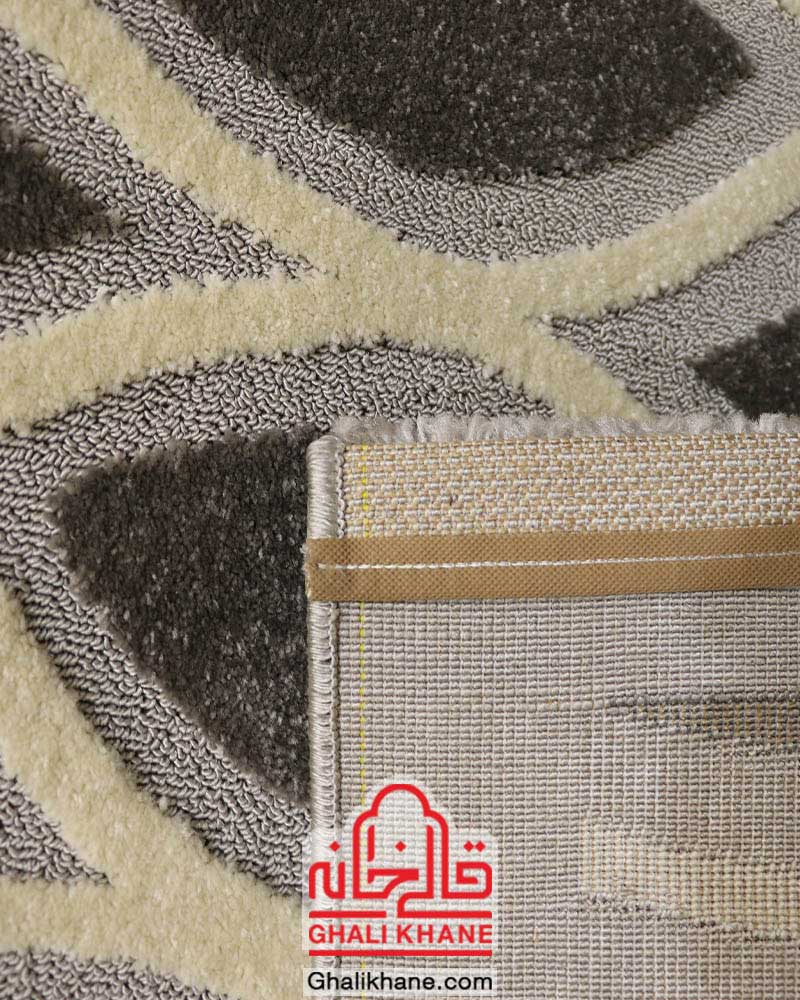 گلیم فرش ماشینی ساوین کد 7405 نقره ای