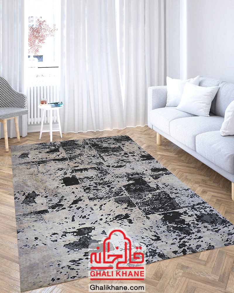 فرش ماشینی طرح پلاتینیوم کد 5004 زمینه طوسی